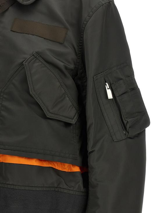 26FW 사카이 패딩 이중 레이어 블라우스형  재킷 (녹색) - SACAI