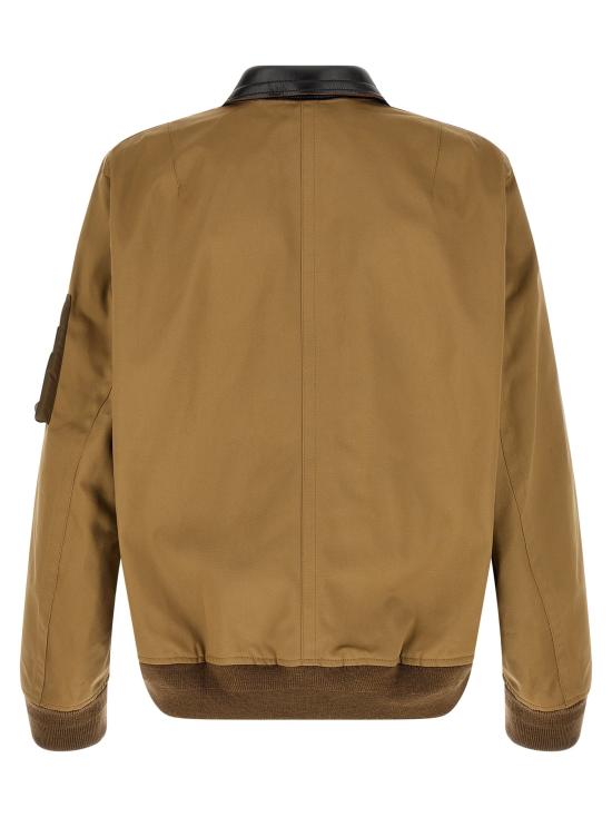 26FW 사카이 패딩 가죽 칼라 블라우스형  재킷 브라운 - SACAI