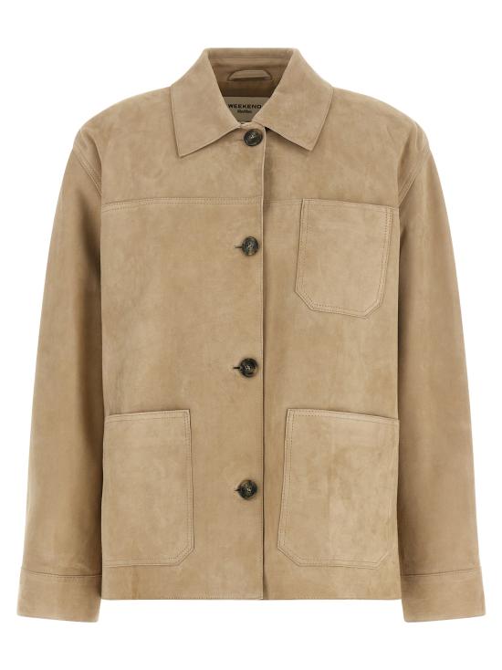 26FW 위켄드막스마라 가죽 자켓 2625446071600001 Beige