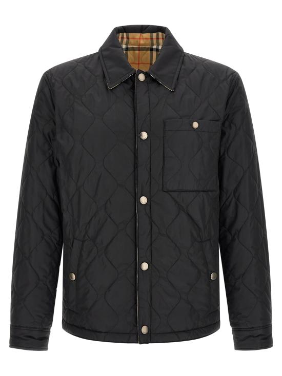 26FW 버버리 리버시블 퀼티드 나일론 오버셔츠 8115788BLACK