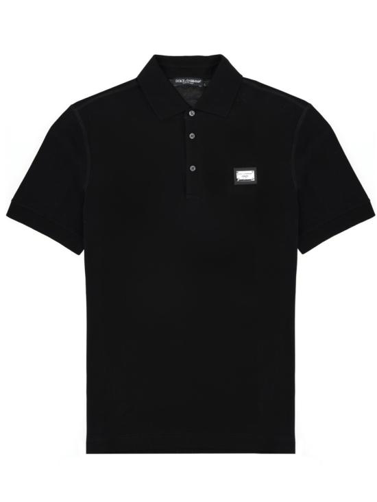 26FW 돌체앤가바나 로고 코튼 피케 폴로 셔츠 G8PL4T G7P1DN0000 BLACK - DOLCE & GABBANA