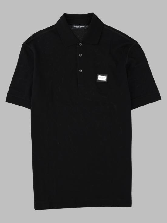 26FW 돌체앤가바나 로고 코튼 피케 폴로 셔츠 G8PL4T G7P1DN0000 BLACK