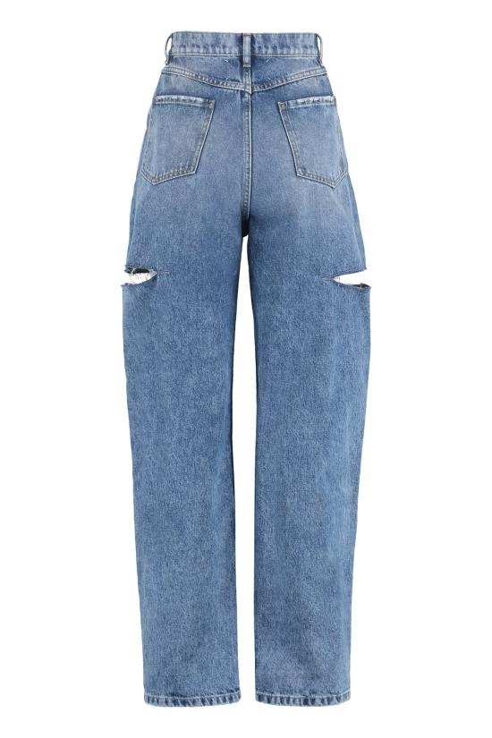  마르지엘라 데님 팬츠 메종  하이웨이스트 와이드 레그 진 데님 - MAISON MARGIELA