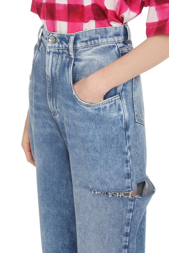  마르지엘라 데님 팬츠 메종  하이웨이스트 와이드 레그 진 데님 - MAISON MARGIELA