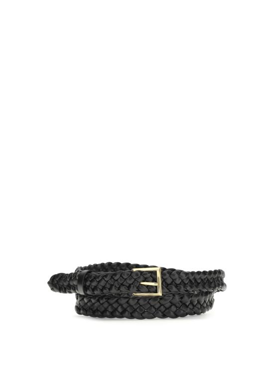  보테가베네타 벨트 보테가 베네타 솔로 가죽  블랙 브라스 비브라토 - BOTTEGA VENETA