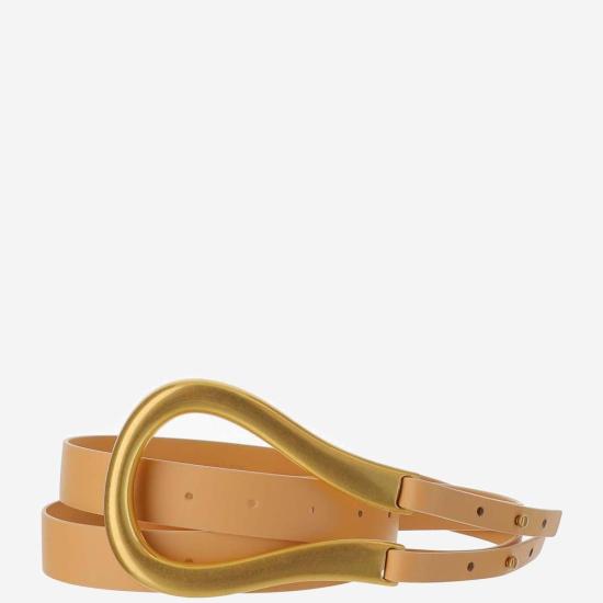  보테가베네타 벨트 보테가 베네타 프렌치 카프 더블 스트랩  아몬드/골드 - BOTTEGA VENETA