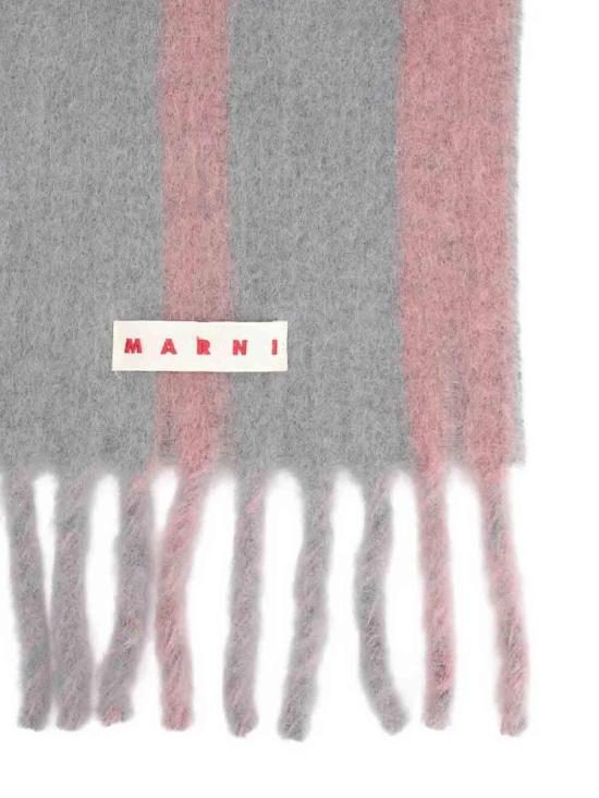 25FW 마르니 스트라이프 알파카 스카프 SCMC0138Y0LON55 BROWN - MARNI