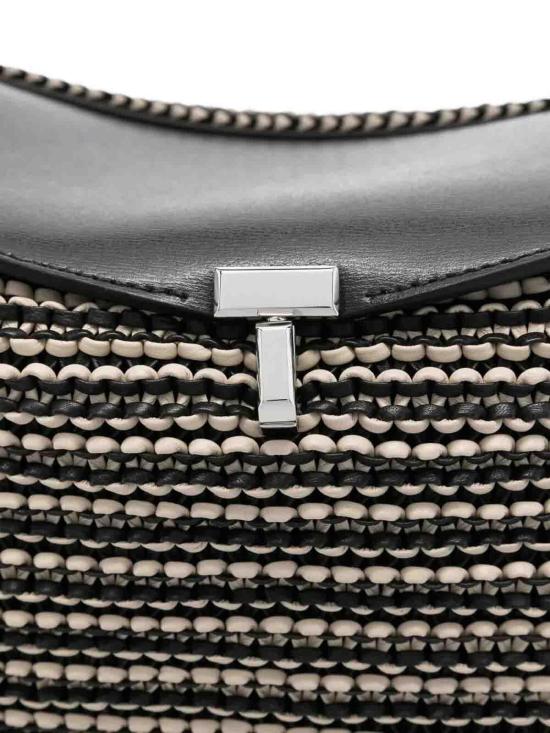 25FW 토템 T락 우븐 레더 탑핸들백 252WAL961LE0134208 BLACK - TOTEME