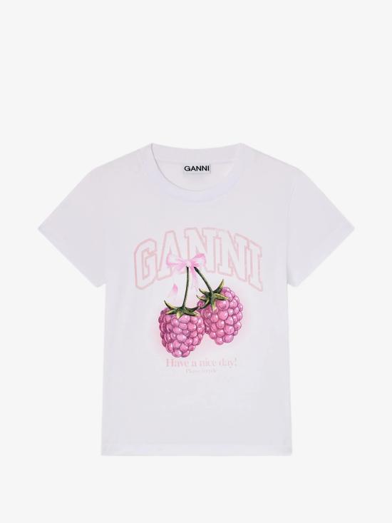 26FW 가니 베이비 핏 라즈베리 티셔츠 A1050185 151 BIANCO