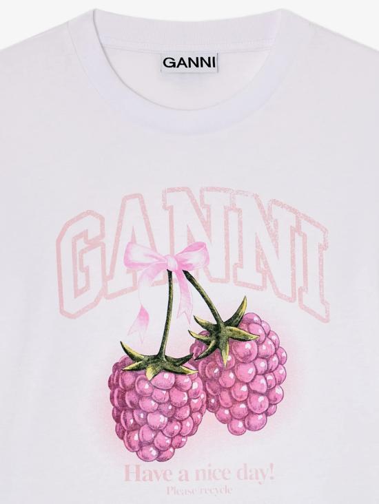26FW 가니 베이비 핏 라즈베리 티셔츠 A1050185 151 BIANCO - GANNI