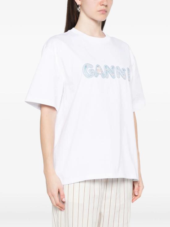 26FW 가니 헤비 코튼 저지 티셔츠 A1050188 151 BIANCO - GANNI