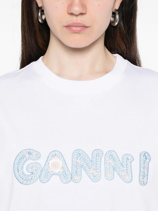 26FW 가니 헤비 코튼 저지 티셔츠 A1050188 151 BIANCO - GANNI