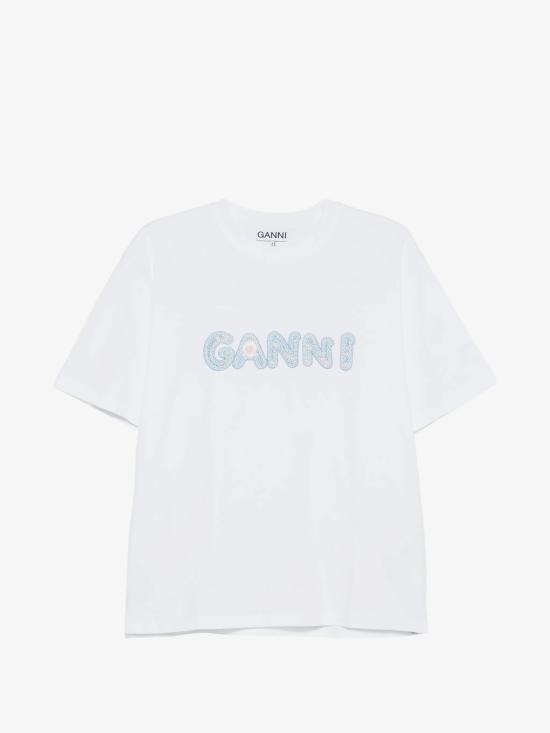 26FW 가니 헤비 코튼 저지 티셔츠 A1050188 151 BIANCO