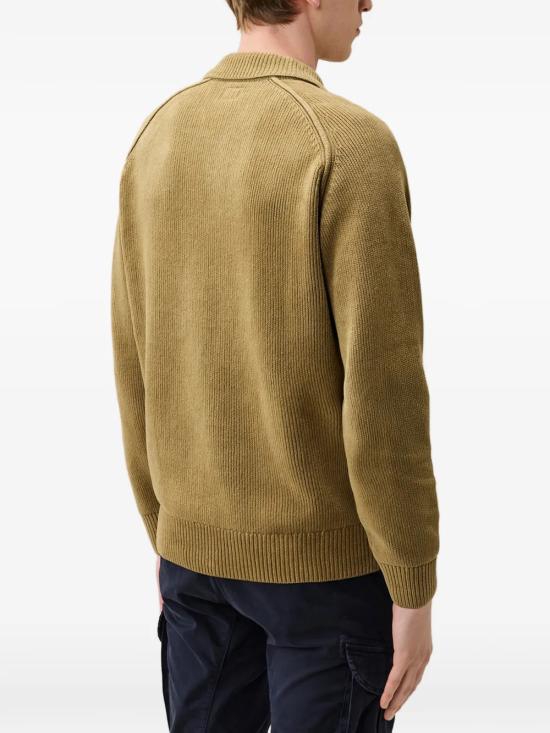 26FW 씨피 컴퍼니 셔닐 코튼 폴로 니트 21CMKN198A005558G 340 VERDE - C.P. COMPANY