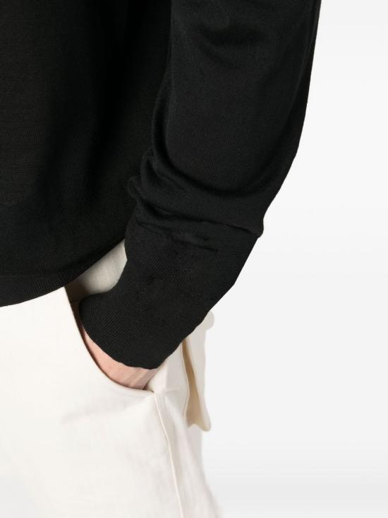  골든구스 메리노 울 롱 슬리브 폴로 셔츠 GMP01353 P00104190100 BLACK - GOLDEN GOOSE