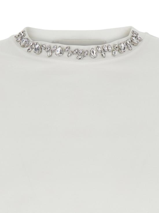 26FW 골든구스 카보숑 크리스탈 티셔츠 GWP01220P00067310363 White - GOLDEN GOOSE