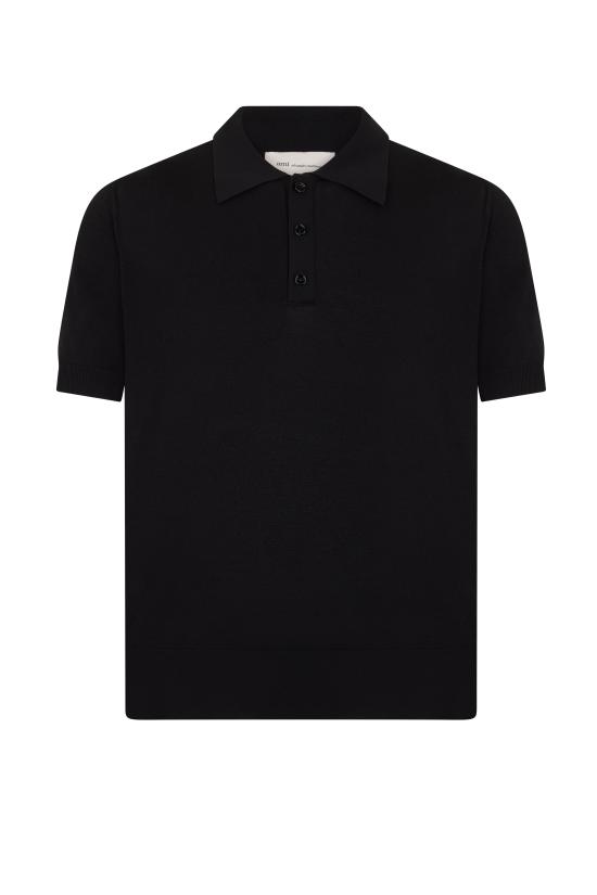26SS 아미 니트 숏슬리브 폴로 HPL436 KN0159 BLACK