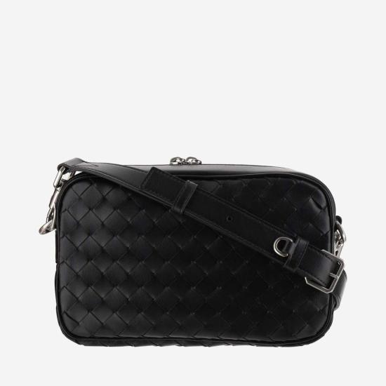  보테가베네타 가방 Bottega Veneta 인트레치아토 미디엄 카메라 백 블랙