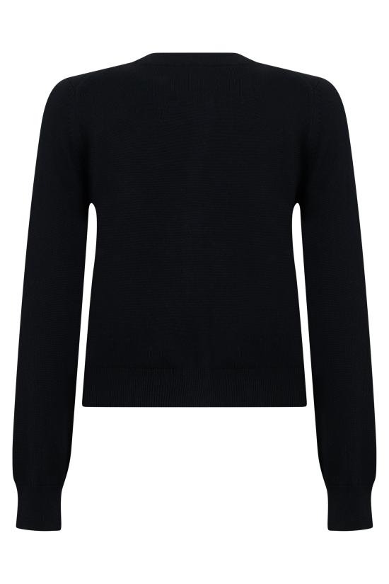  메종키츠네 베이비 폭스 메리노 레귤러 가디건 PW00502KT1181 BLACK - MAISON KITSUNE