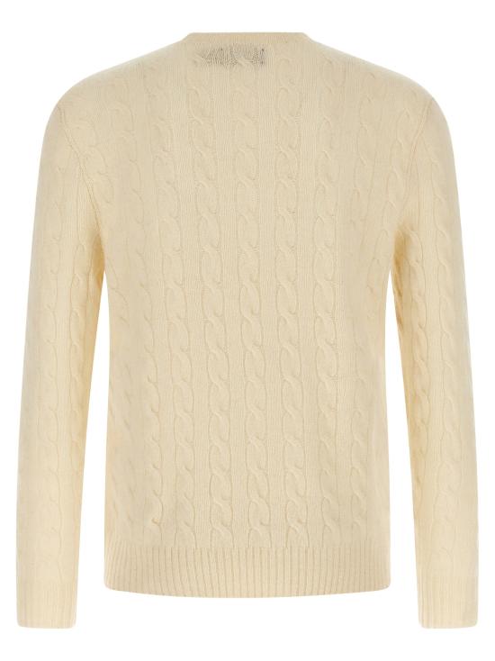 26FW 폴로 랄프로렌 니트웨어 브레이드 스웨터, 스웨터 및 가디건 화이트 - POLO RALPH LAUREN
