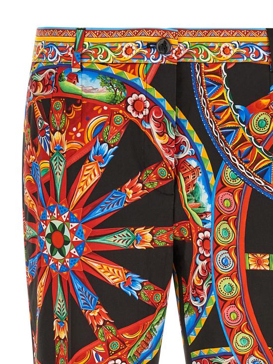 26FW 돌체앤가바나 스트레이트 팬츠 카레토 팬츠 멀티컬러 - DOLCE & GABBANA