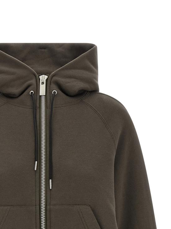 26FW 사카이 긴팔 티셔츠 면 후드티 스웨트셔츠 녹색 - SACAI