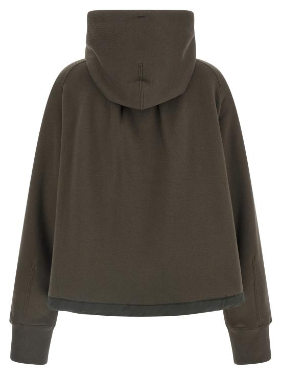 26FW 사카이 긴팔 티셔츠 면 후드티 스웨트셔츠 녹색 - SACAI