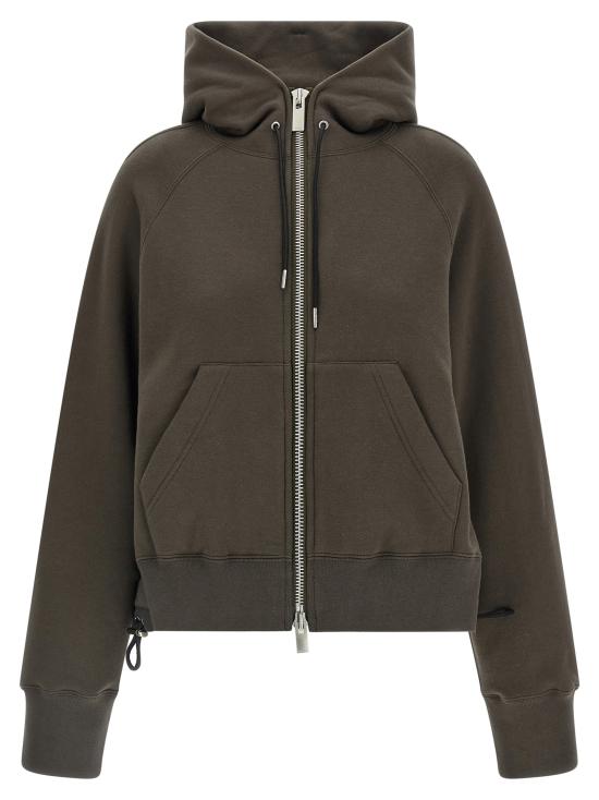 26FW 사카이 긴팔 티셔츠 면 후드티 스웨트셔츠 녹색