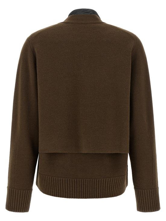 26FW 사카이 니트웨어 컷아웃 가디건 스웨터 및 가디건 브라운 - SACAI