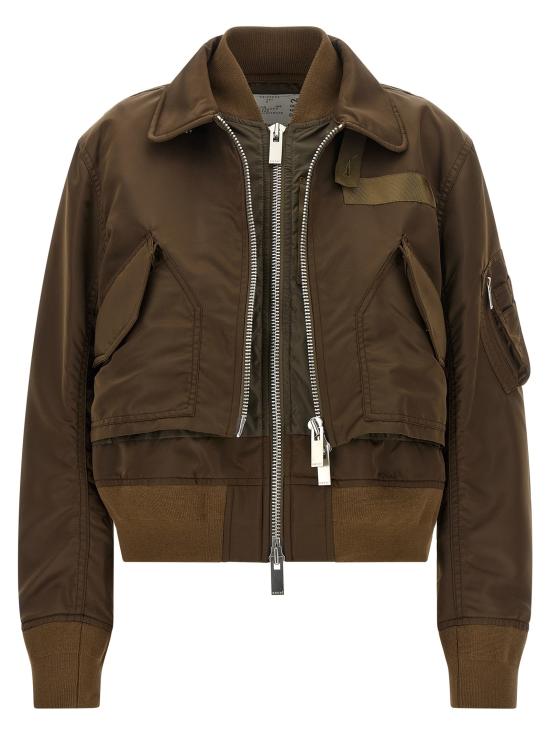 26FW 사카이 패딩 이중 레이어 블라우스형  재킷 (갈색) - SACAI