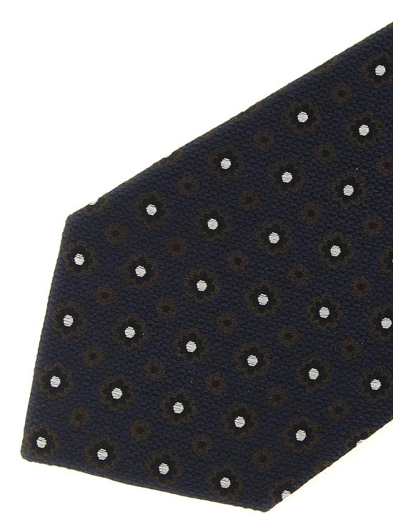 26FW 생로랑 넥타이 자카드 타이 타이즈 앤 파피용 블루 - SAINT LAURENT