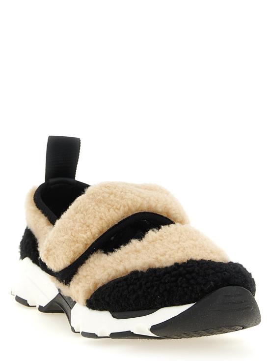 26FW 마르니 스니커즈 메리 제인 퍼  화이트/블랙 - MARNI