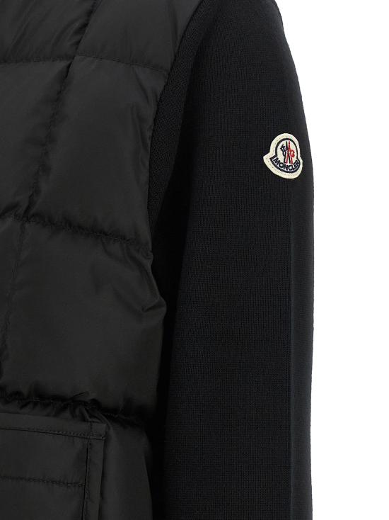 26FW 몽클레어 니트웨어 패딩 가디건 스웨터 및 가디건 블랙 - MONCLER