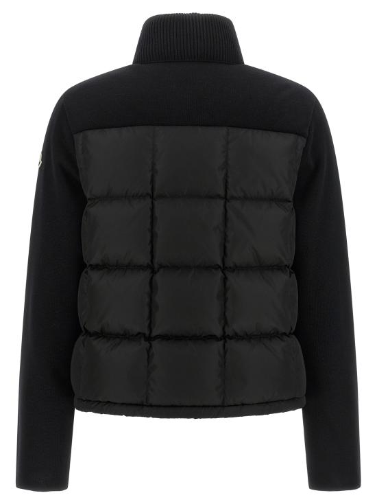 26FW 몽클레어 니트웨어 패딩 가디건 스웨터 및 가디건 블랙 - MONCLER