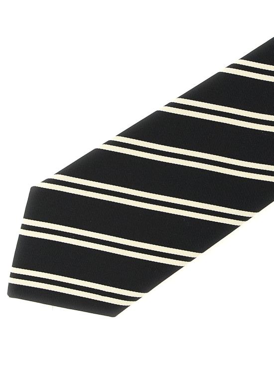 26FW 생로랑 넥타이 스트라이프 타이 타이즈 앤 파피용 블랙 - SAINT LAURENT