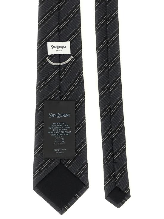 26FW 생로랑 넥타이 줄무늬 와 파피용 회색 - SAINT LAURENT