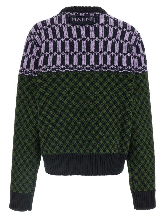 26FW 마르니 니트웨어 기하학적 패턴 스웨터, 멀티컬러 스웨터 및 가디건 - MARNI