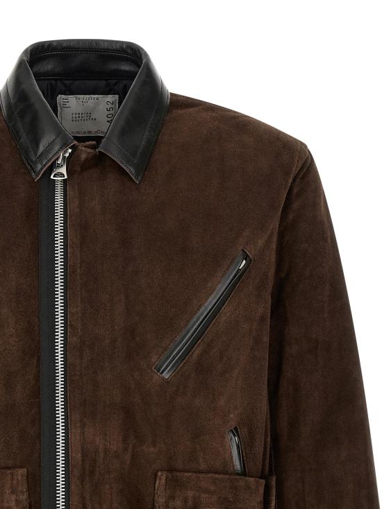 26FW 사카이 패딩 스웨이드 블라우스  재킷 브라운 - SACAI
