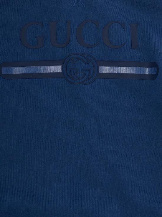 26FW 구찌 키즈 코튼 후드 스웨트셔츠 A0044XXJHXM BLUE - GUCCI