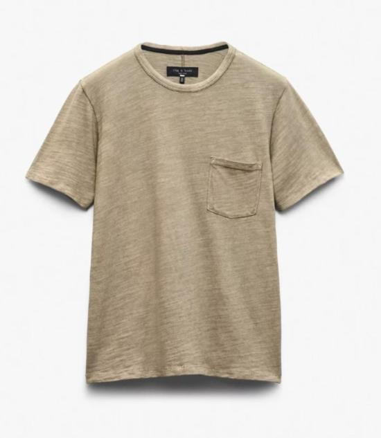  랙앤본 반팔 티셔츠 Rag & Bone 워시드 클래식 플레임 티 세이지 - RAG & BONE