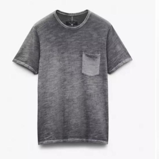  랙앤본 반팔 티셔츠 Rag & Bone 워시드 클래식 플레임 티 세이지 - RAG & BONE