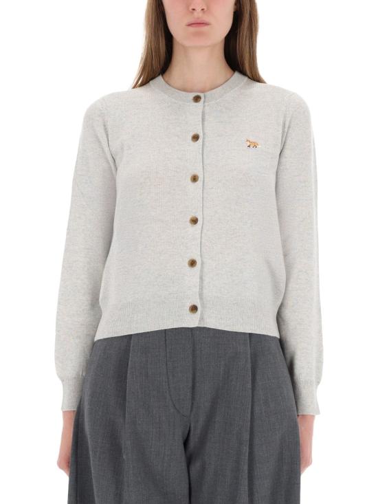 26FW 메종키츠네 베이비 폭스 메리노 레귤러 가디건 PW00502KT1181 H120 GRAY - MAISON KITSUNE