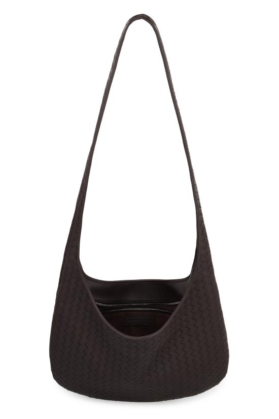  보테가베네타 가방 Bottega Veneta 인트레치아토 가죽 크로스바디 메신저 백 브라운 - BOTTEGA VENETA