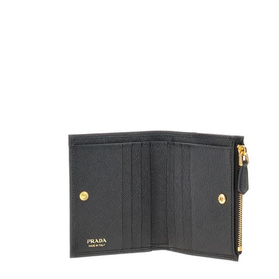 26FW 프라다 트라이앵글 로고 반지갑 1ML050QHH Black - PRADA
