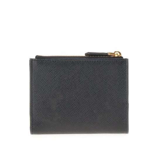26FW 프라다 트라이앵글 로고 반지갑 1ML050QHH Black - PRADA
