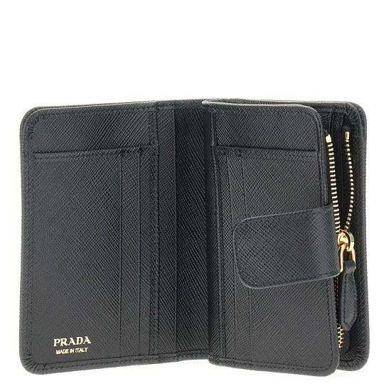 26FW 프라다 사피아노 가죽 중지갑 1ML018QHH Black - PRADA