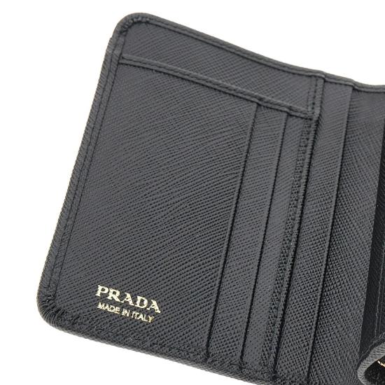 26FW 프라다 사피아노 가죽 중지갑 1ML018QHH Black - PRADA