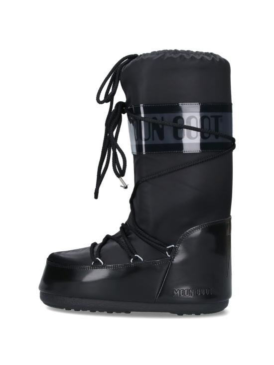 26FW 문부츠 아이콘 글랜스 플래티넘 새틴 부츠 80D1401680 N001 Black - MOON BOOT