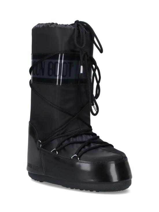 26FW 문부츠 아이콘 글랜스 플래티넘 새틴 부츠 80D1401680 N001 Black - MOON BOOT