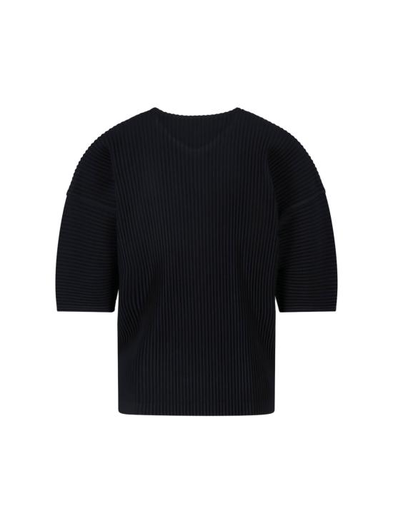 26FW 옴므 플리세 이세이 미야케 MC 메이 라운드 넥 숏슬리브 탑 HP68JK073 15 BLACK - HOMME PLISSE' ISSEY MIYAKE